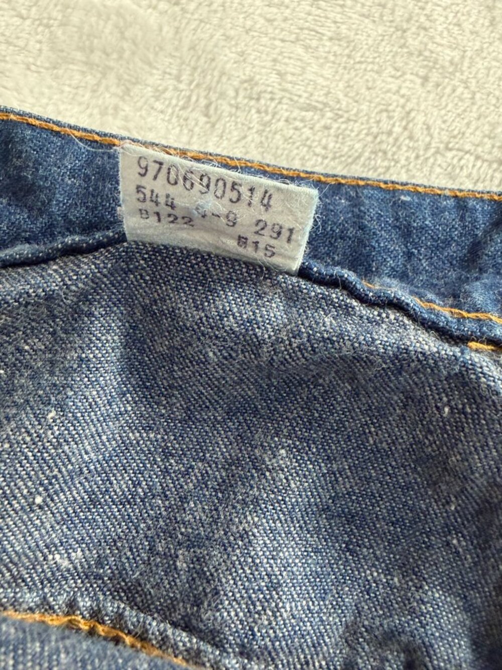 RARE Vintage Levis Denim Midi Skirt Farmers & Mechanics Patch Blue High-Waist 9 - Picture 5 of 10